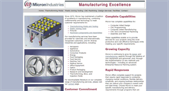 Desktop Screenshot of micronindustries.com